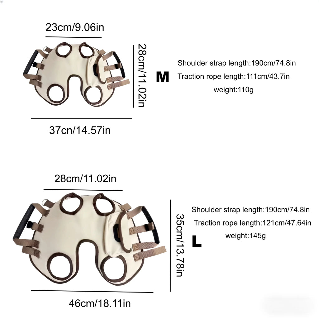 Fashion Dog Lift Harness Pet Carrier Bag Portable Breathable Multifunctional Traction Backpack for Outdoor Dog Sling Carrier
