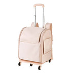Pet Rolling Backpack Waterproof Oxford Double Shoulder Cat Carrier Foldable Safe House Dog Travel Bag