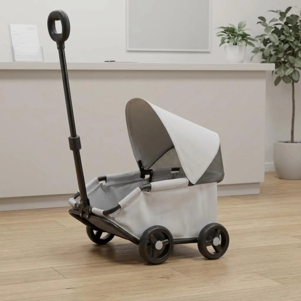 Foldable Pet Stroller Canopy Lightweight Pet Stroller Rolling Carrier Body Transport Easy Fold
