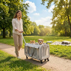 Pet Stroller Suitcase Mesh Panels Soft-Sided Pet Stroller Pet Transport Top Opening Ventilated