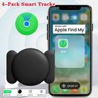 4-Pack GPS Smart Tag for Apple Find My Network - Magnetic Silicone Anti-Loss Tracker Kit for Pets & Cars