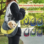 Hands-Free Puppy Carrier Backpack Breathable Crossbody Bag Travel Shoulder Bag Multi-size Oxford Cloth Mesh Sling Bag