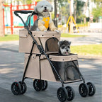 Lightweight Double-layer Pet Stroller Travel Double-layer Pet Stroller Foldable Dog and Cat Pet Outdoor Stroller