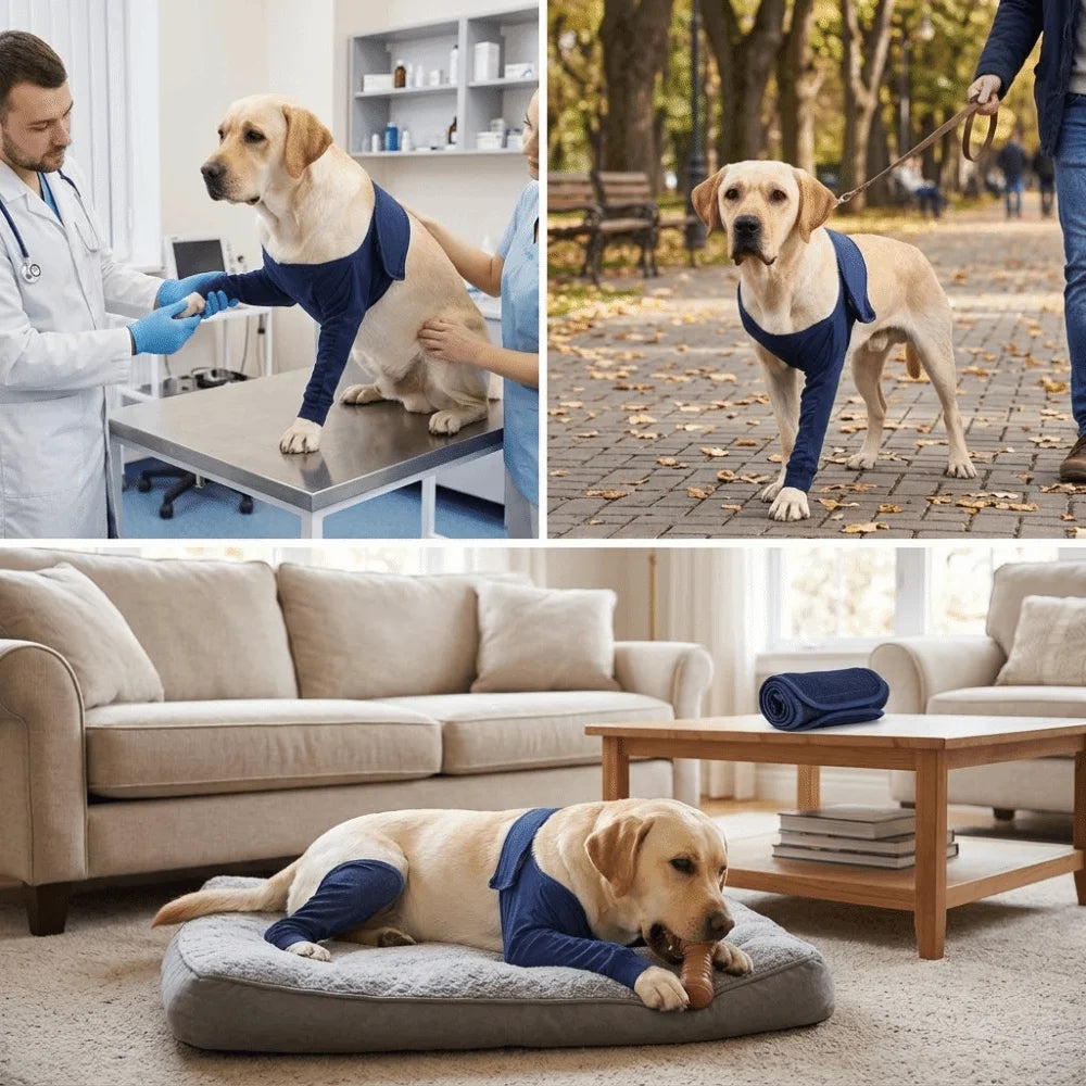 Breathable Fabric Dog Leg Protector Sleeve (Stretchy, Washable, S to XXL)