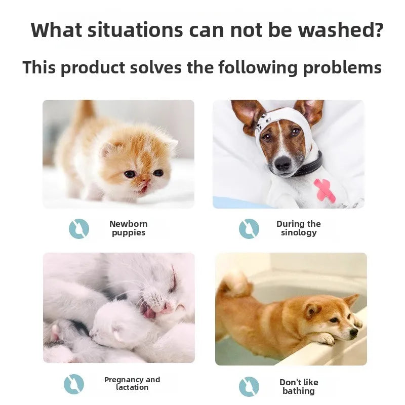 PETCLEAR 500g Pet Dry Shampoo Cleaning Powder Dog Cat Waterless Bath Powder Dog Odor Deodorizer Plant-Based Pet Cleaning Powder