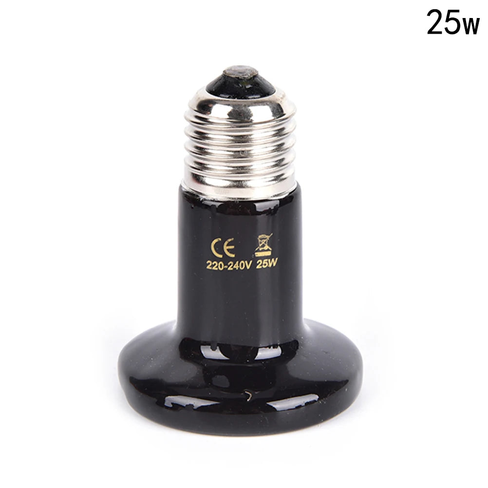 50/75/100W Reptile Heat Lamp Black Infrared Ceramic Emitter Heat Light Bulb Pet Brooder Touch Lamp For Chameleon Cage Snake Tank