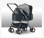 Small Compact Lightweight 4-Wheel Foldable All-Weather Canopy Pet Stroller for Small Medium Dogs and Cats in Outdoor Adventures