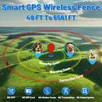 Orcleab IP67 Waterproof GPS Wireless Electric Fence System for Dogs - Adjustable Warning Strength for Outdoor Use