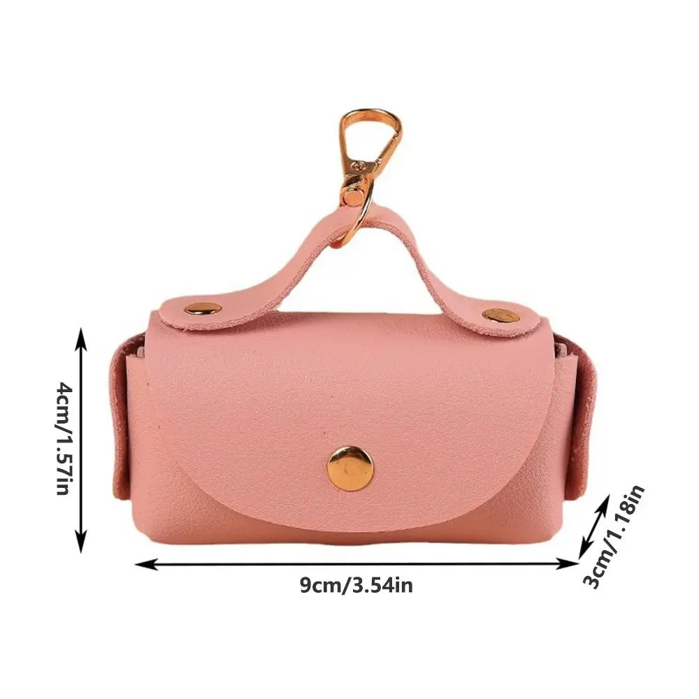 Leather Pet Waste Bag Dispenser (Keychain, Multi-Color, Lightweight)