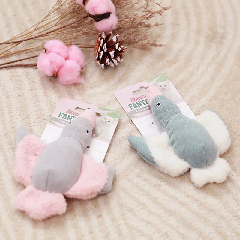 Catnip Plush Pig Caterpillar Cat Toy — Bite-Resistant Interactive Pet Mint Chew Toy