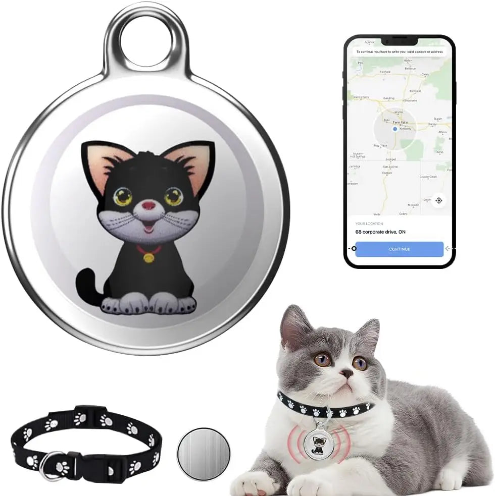 Upgraded Mini GPS Cat & Dog Tracker Collar - Waterproof Real-Time Tracking with No Monthly Fee