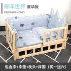 Elevated Solid Wood Pet Bed, All-Season Washable Cover