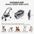 4-Wheel Foldable Pet Stroller for Dogs & Cats with 360° Rotating Wheels, Separable Carrier & Travel Bag for Small Animals