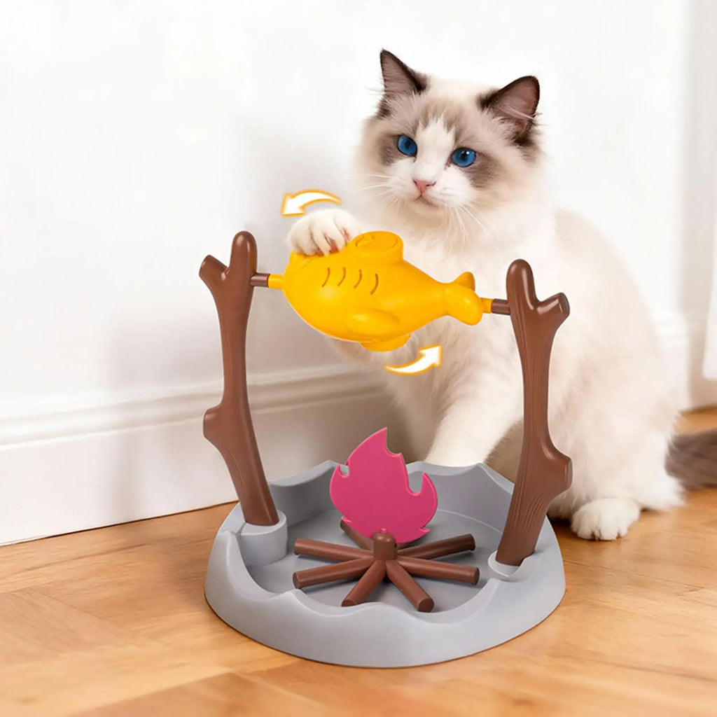 360° Rotating Chicken Leg Slow Feeder Cat Enrichment Toy