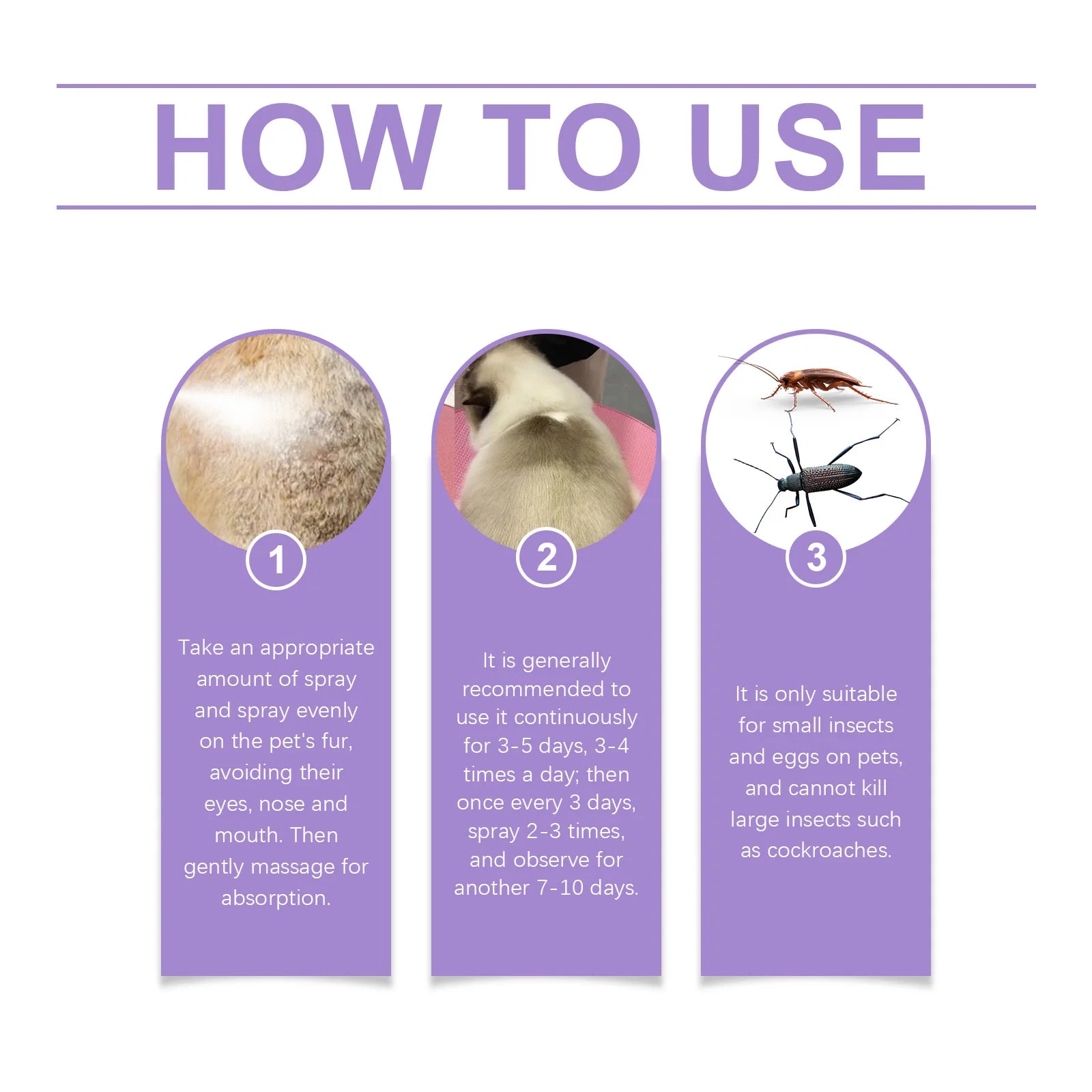 Pet Flea Tick Repellent Spray Waterproof Fur Clean Relieve Skin Itching Remove Mite Lice Dogs Cats External Insect Spray 50ml
