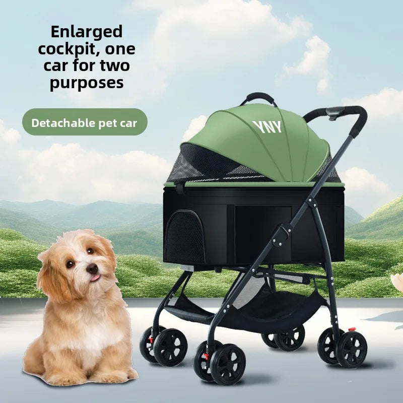 Pet Stroller Lightweight Foldable Detachable Cage Outdoor Travel Small Dogs Cats Teddy Pet Trolley Dog Stroller Pet Stoller