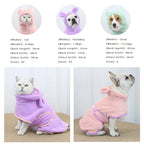 Bathrobe for Dogs Super Absorbent Fast Drying Hooded Cute Pet Bathrobe Towel for Cats Dogs Adjustable Microfiber Coat Corgi Pugs