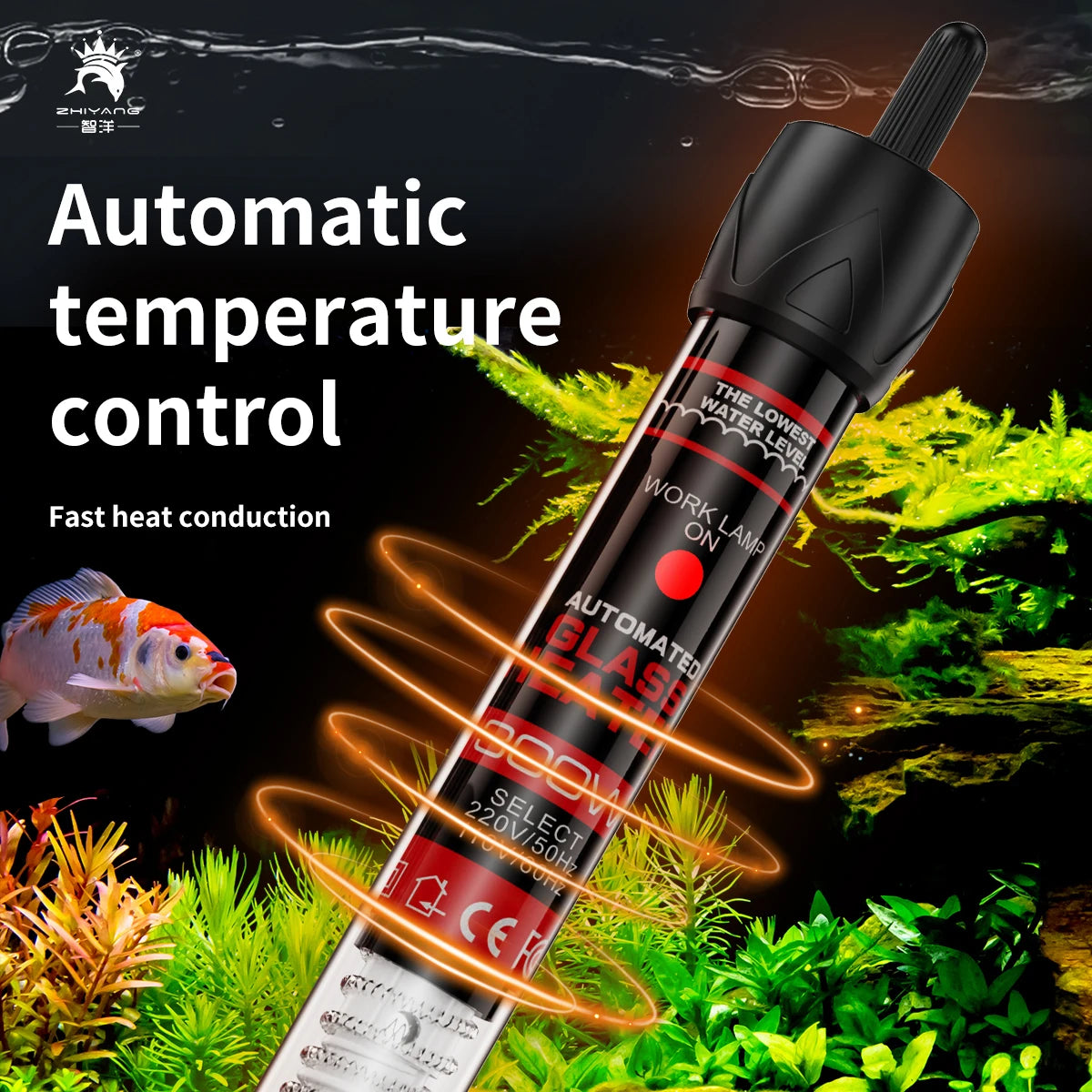 Adjustable Submersible Aquarium Heater Rod (25–300W, 110–220V, Thermostat Control)