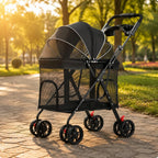 Multi-Purpose Pet Stroller Easy Fold Folding Pet Stroller Sturdy Frame Mesh Ventilation for Walks