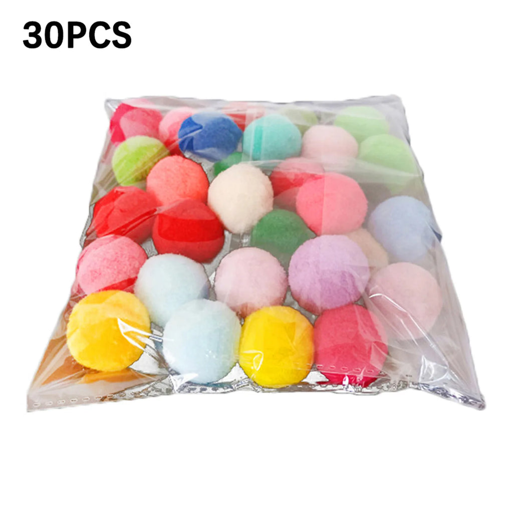 Soft Pompom Cat Ball Toys (30-Pack)
