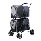 Stroller Double Dog Pet Stroller for Cats Dogs Large 4 Wheel Luxury Travel Pet