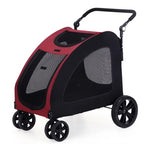 Luxury Foldable Pet Stroller for Dogs And Cats with Sunroof Breathable Mesh Large Jogger Cart Aluminum Plastic
