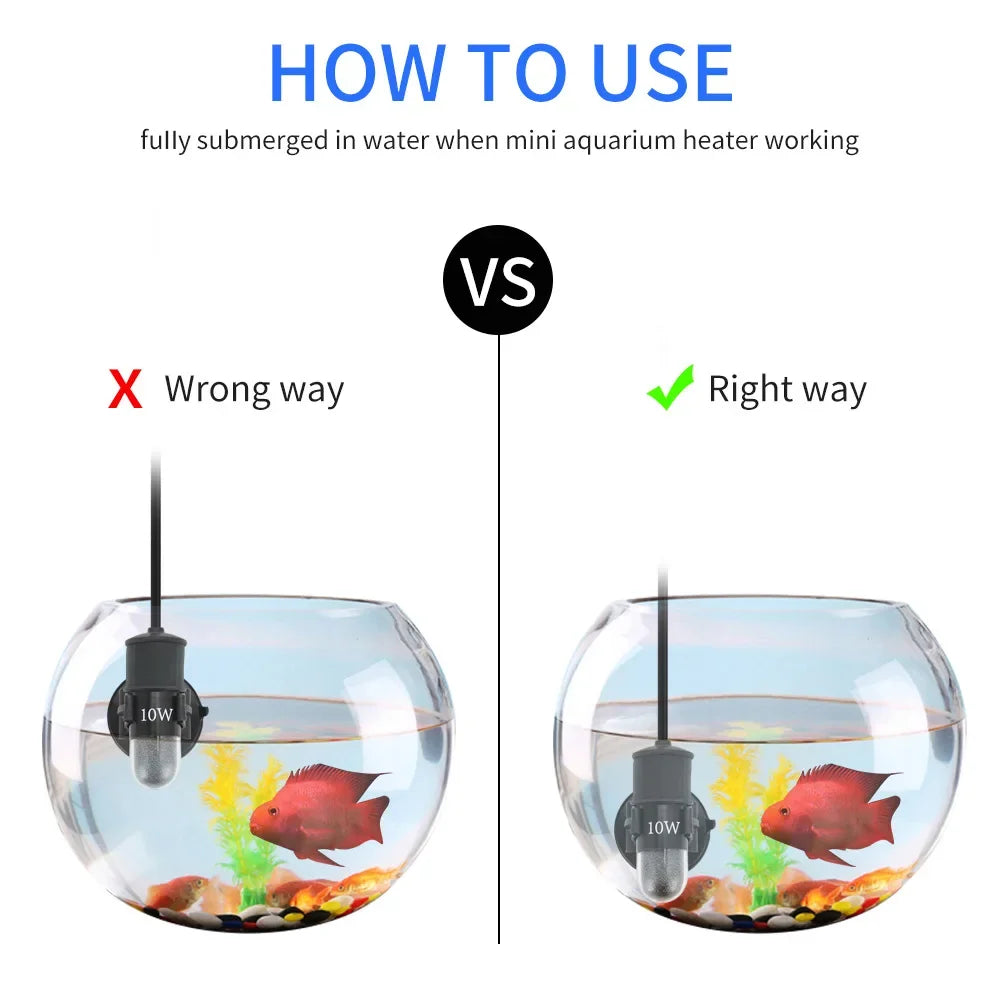 USB Mini Aquarium Heater Rod (Submersible, 18–34°C Adjustable, Thermostat, Fish Tank)