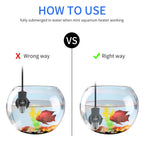 USB Mini Aquarium Heater Rod (Submersible, 18–34°C Adjustable, Thermostat, Fish Tank)