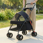 Foldable Pet Stroller Lightweight Feline and Dog Stroller Compact Ventilated for Cats, Outdoor Walking, Travel