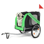 2-in-1 Bike Trailer & Push Cart for Pets - All-Terrain Pet Carrier & Durable Steel Frame, 66LB Capacity for Cycling, Camping