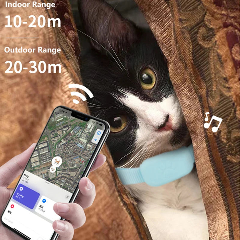 Waterproof Real-Time GPS Tracker for Dogs & Cats - iOS-Compatible Anti-Loss Locator with Adjustable Collar