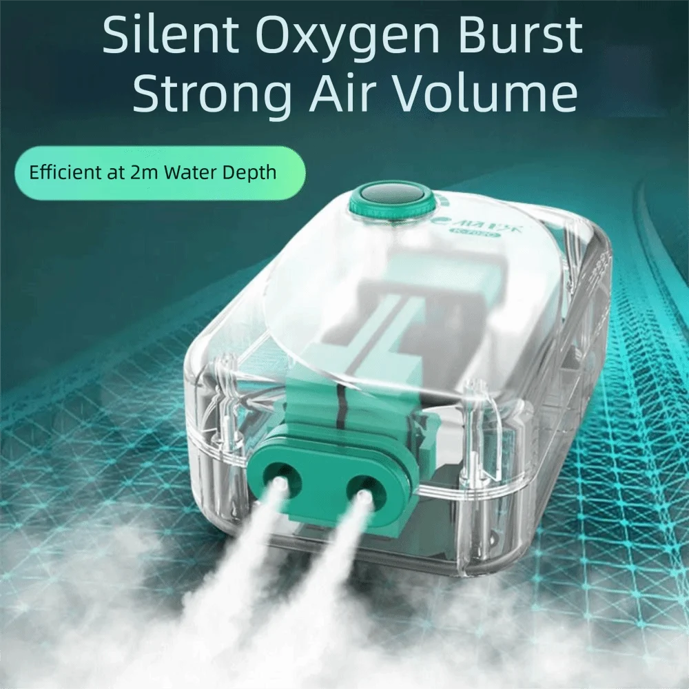 Ultra-Silent Aquarium Air Pump (Low Noise, Adjustable Flow, Multi-Outlet, Energy Saving)