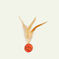 Feather Stick Bouncy Ball Cat Toy — Catnip Feather Tossing Ball for Self-Relief Interactive Play