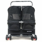 Multifunctional pet car Ultra-light two-seater pet buggy Detachable and washable trolley Universal pet car for cats and dogs