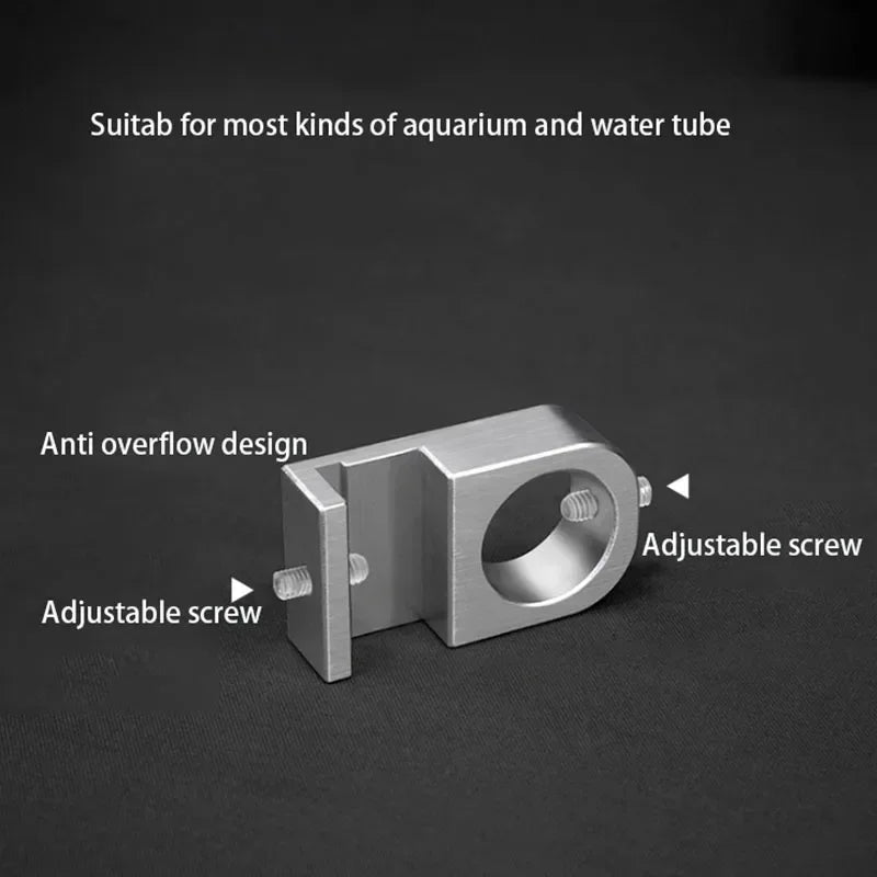 Aluminum Alloy Aquarium Tube Holder Clamp (Water Pipe Hose Mount, Tank Glass Clip)