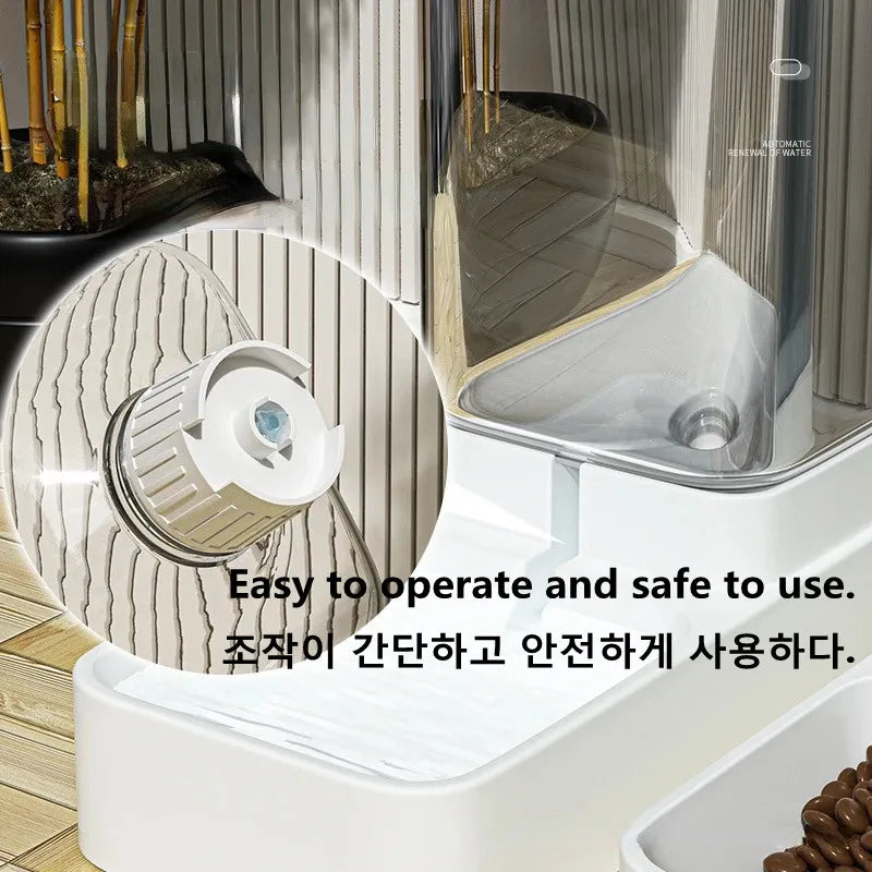 Dog Automatic Feeder Transparent Automatic Gravity Cat Water Bowl High Capacity Food Storage  Container Cat And Dog B2