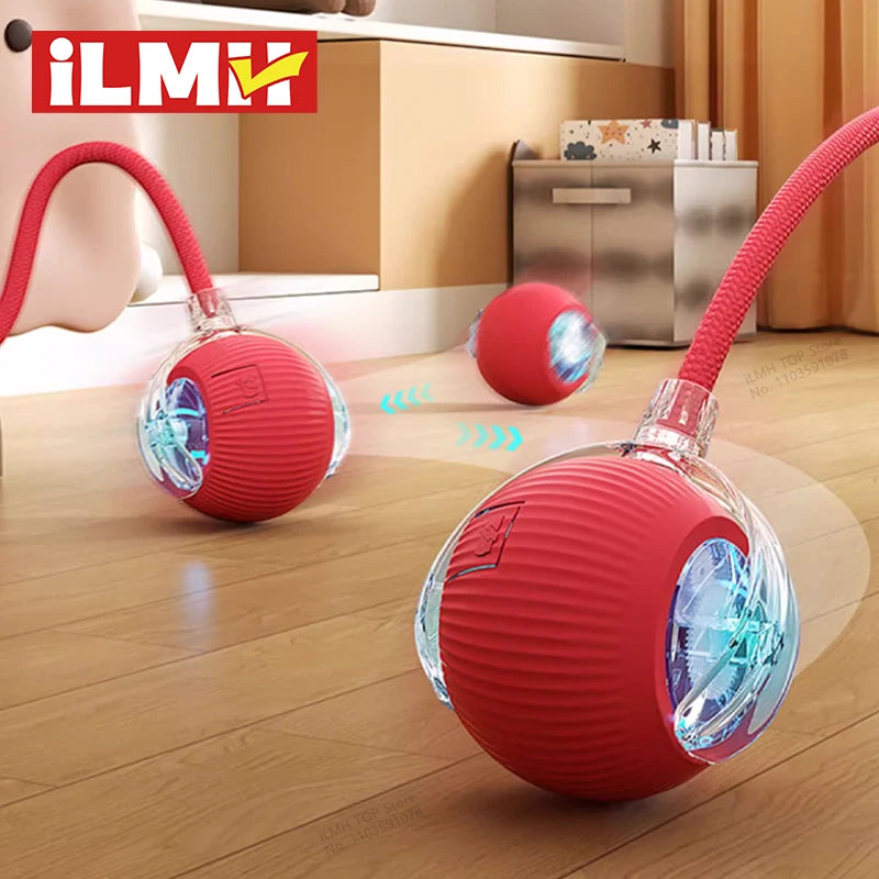 Auto Rolling Ball Cat Toy with Tail — Rechargeable Smart Electric Mouse Teaser for Cats