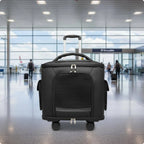 Rolling Pet Carrier Quiet Wheels Feline Carrier Suitcase Feline Travel Bag Multiple Carrying Options Easy to Clean for Outdoor