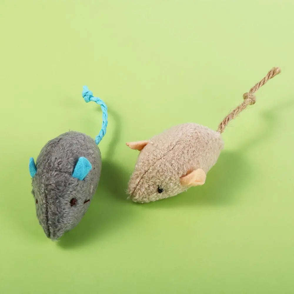 2-Pack Soft Catnip Mouse Toy — Simulated Plush Interactive Mice for Kittens