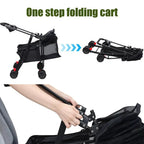 4 Wheels Dog Cat Stroller Outdoor Travel Pet Folding Stroller Dog Cat Cage Stroller Cup Holder Window For Medium Small Dog