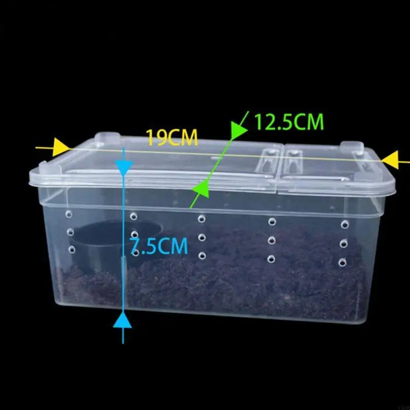 Y51B Portable Terrarium Habitat with Breathable Holes Mini Pet Houses for Spider for Frog Cricket for Turtle S