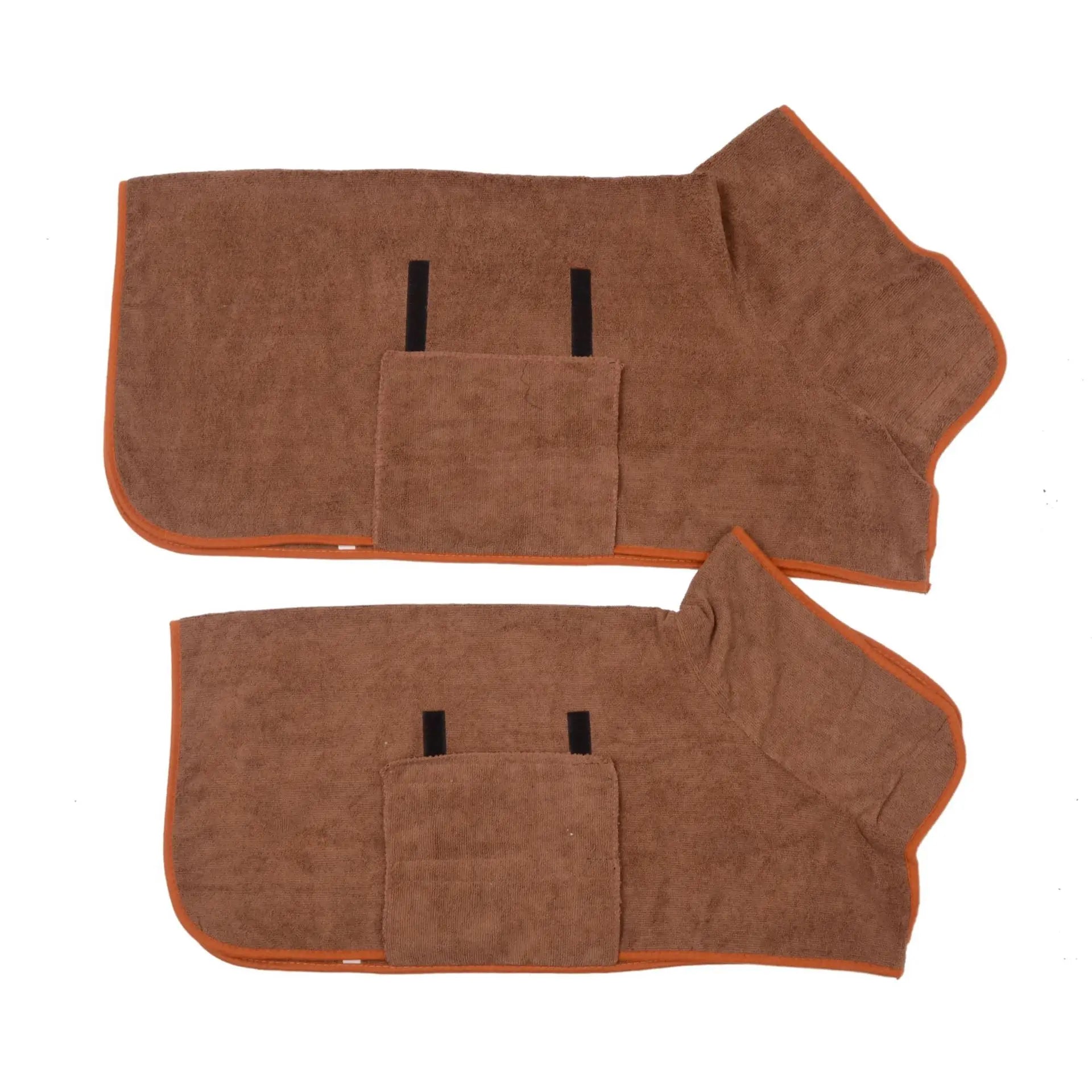 Super Absorbent Microfiber Pet Bathrobe Quick-Drying Soft Comfortable Towel Drying Robe Adjustable Hook And Loop Pet Supplies