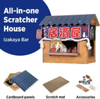 Cardboard Cat House with Scratcher (Izakaya Bar Style)