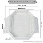 Yellow Edge Turtle Bath Basin Half Water Reptile Turtle Bath Basin Water Food Dual-Use Crawling Pet Breeding Box Landscaping