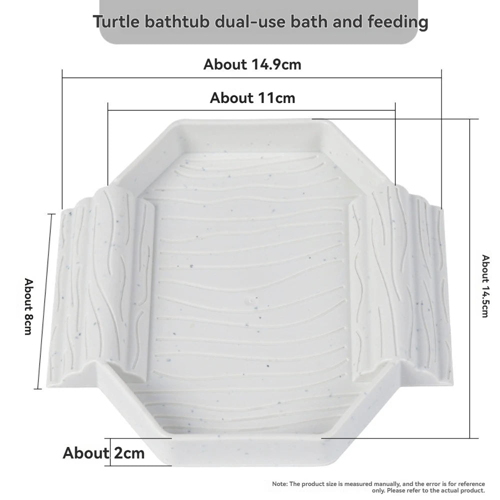 Yellow Edge Turtle Bath Basin Half Water Reptile Turtle Bath Basin Water Food Dual-Use Crawling Pet Breeding Box Landscaping