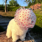 Breathable Mesh Pet Anti-Mosquito Headgear (Adjustable, Love/Wave Pattern)