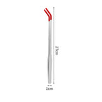 Stainless Steel Reptile Feeding Tongs With Rubber Tips Aquarium Aquarium Straight And Curved Tweezers Pet Feeding Accessories