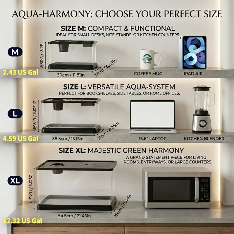 Heavy-Duty Large Transparent Aquarium Tank with Lid (Spill-Proof, Clear View, Secure Top)