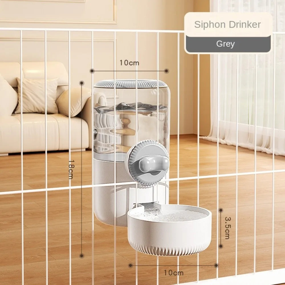 New Automatic Pet Feeder Plastic Detachable Cage Hanging Bowl Large Capacity Water Food Dispenser for Puppy Cats Rabbit