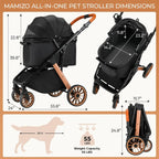 All-Terrain Pet Travel, Gray, Aluminum and Carbon Steel Frame, Adjustable Handle, Sun Shades and Shock Absorbers
